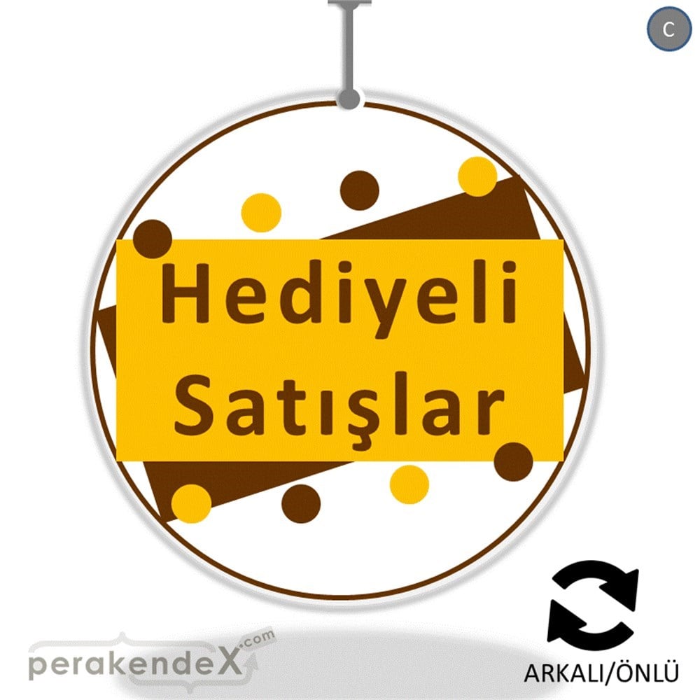hediyeli satışlar DÖNKARTI -oval,çift yön baskı