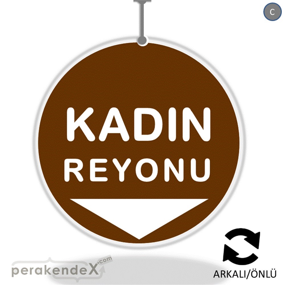 kadın reyonu yönlendirme DÖNKARTI -oval,çift yön baskı