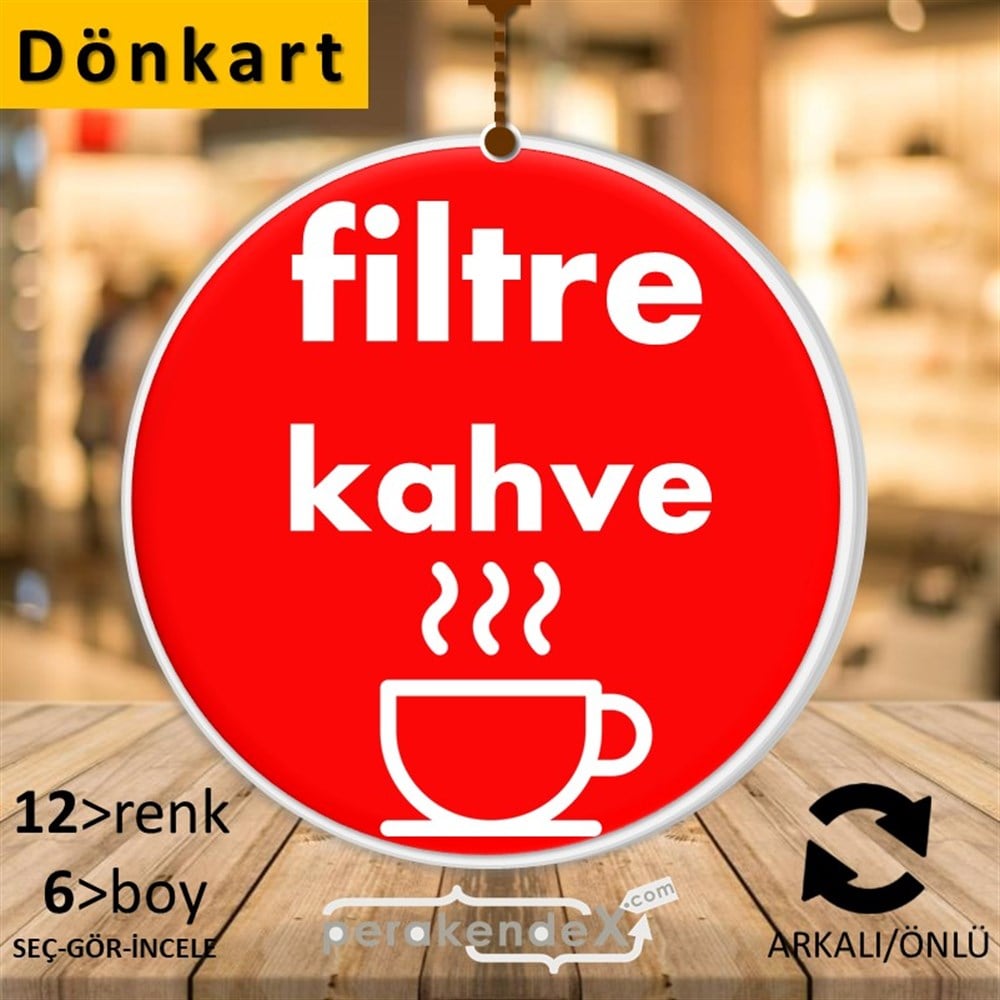 Filtre Kahve DÖNKART -oval,çift yön baskıdön-kart