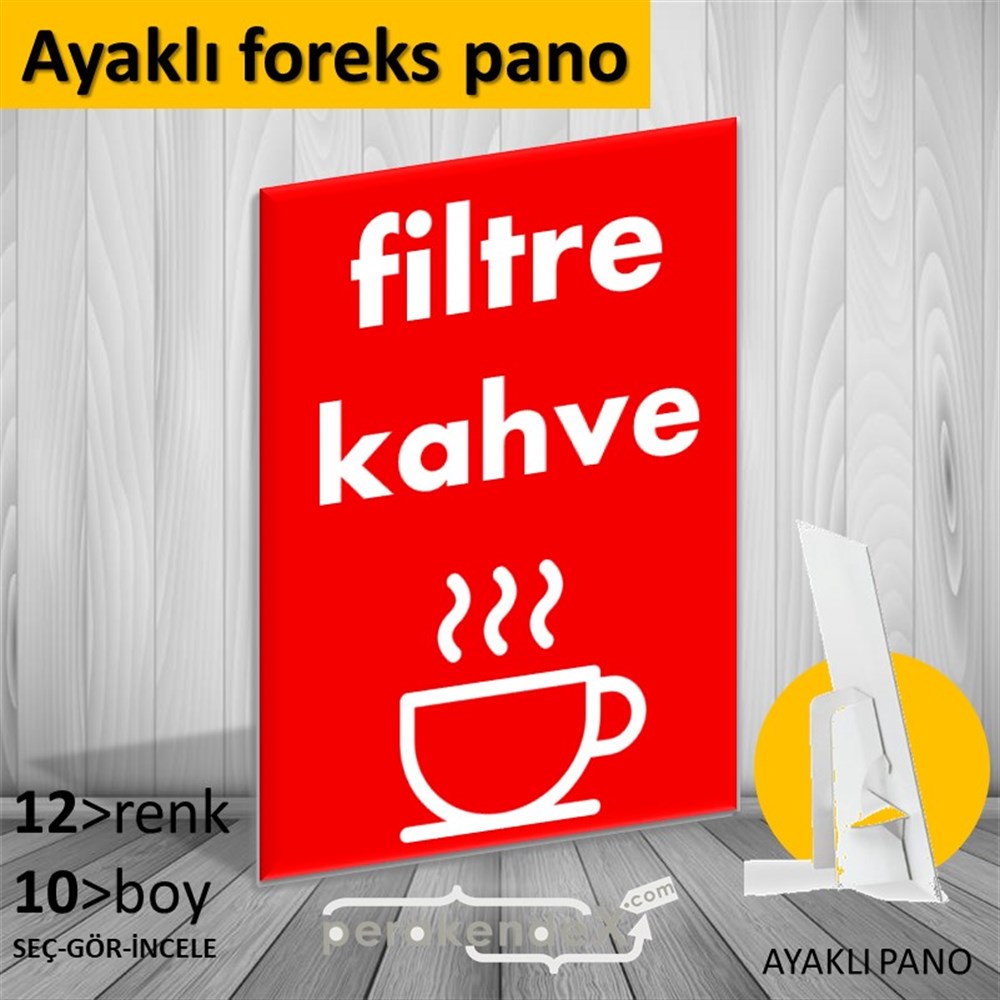 Filtre Kahve KARTON AYAKLI POSTER,  PANO -dikdörtgen,tek yön baskıkarton ayaklı poster,  pano