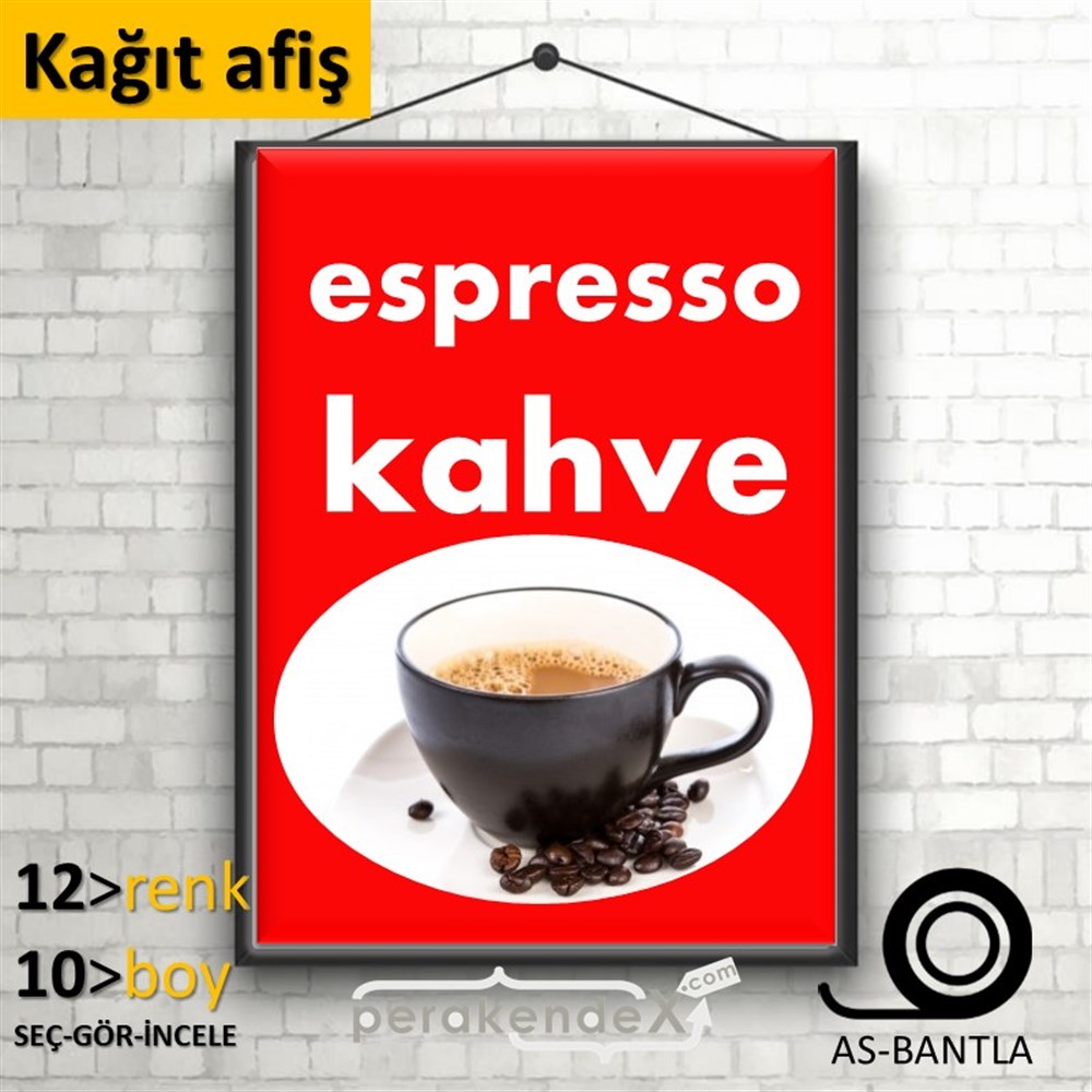 Filtre Kahve (Resimli) KAĞIT POSTER,  AFİŞ -dikdörtgen,tek yön baskıkağıt poster,  afiş