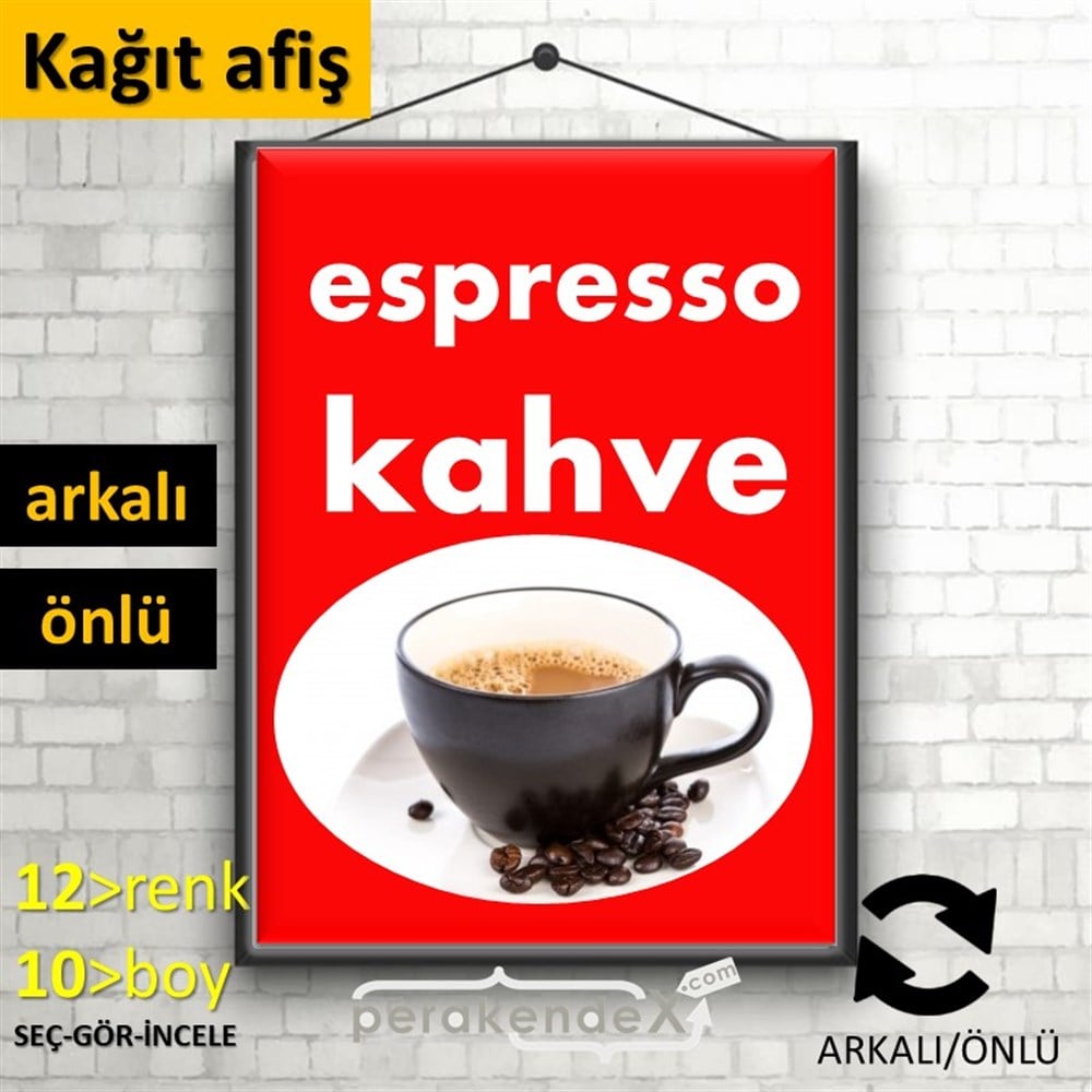Filtre Kahve (Resimli) KAĞIT POSTER,  AFİŞ -dikdörtgen,çift yön baskıkağıt poster,  afiş