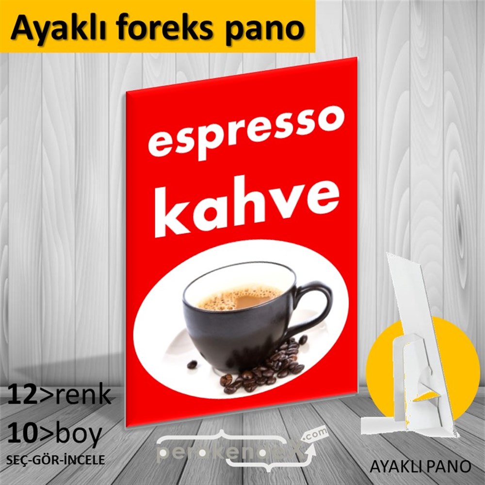 Filtre Kahve (Resimli) KARTON AYAKLI POSTER,  PANO -dikdörtgen,tek yön baskıkarton ayaklı poster,  pano
