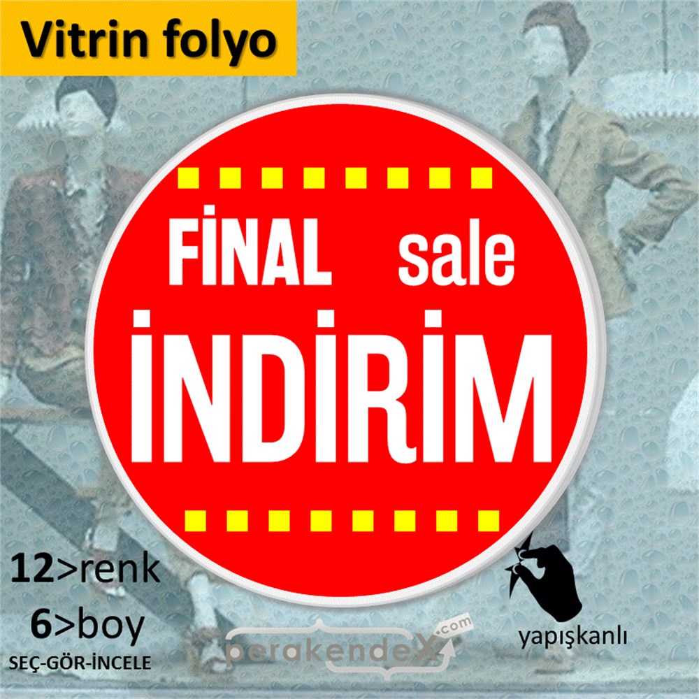final sale indirim CAMA YAPIŞAN FOLYO -oval,tek yön baskı
