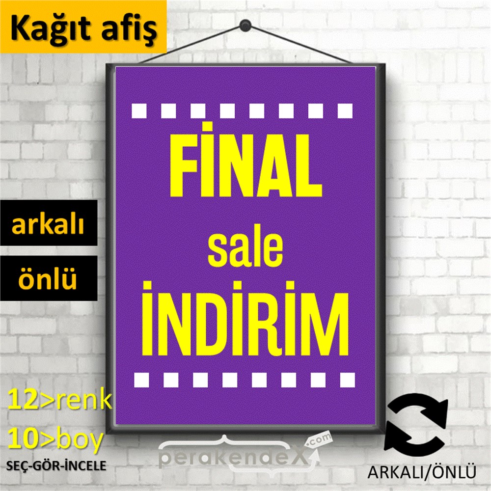 final sale indirim POSTERİ -dikdörtgen,çift yön baskı