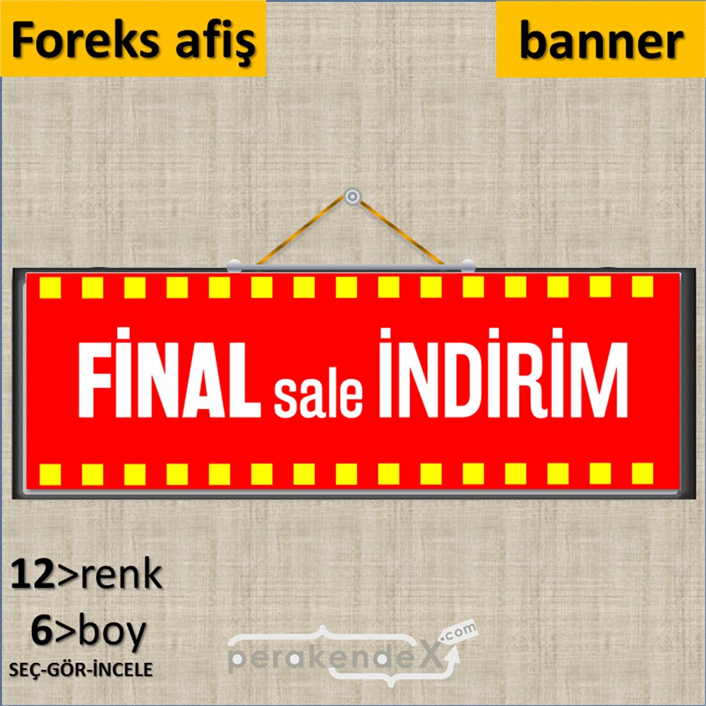 final sale indirim SERT PLASTİK BANNER  -dikdörtgen,tek yön baskı
