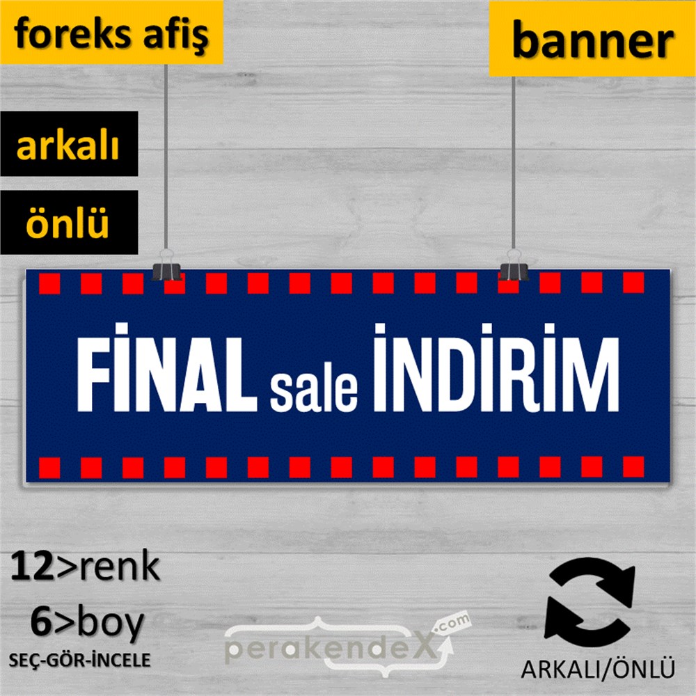 final sale indirim SERT PLASTİK BANNER  -dikdörtgen,çift yön baskı
