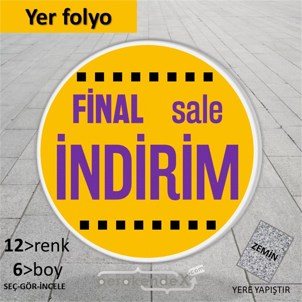final sale indirim YER ZEMİNE YAPIŞIR -oval,tek yön baskı