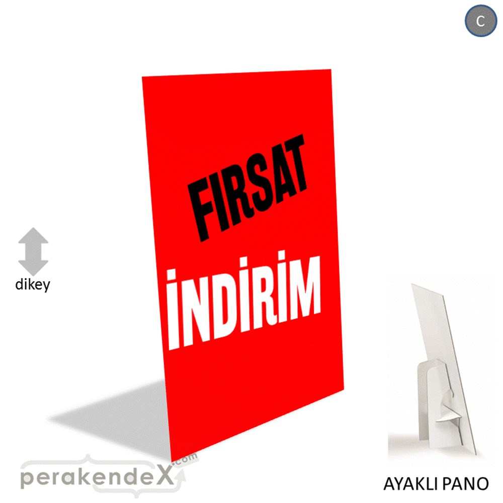 fırsat indirim AYAKLI REKLAM PANOSU -dikdörtgen,tek yön baskı