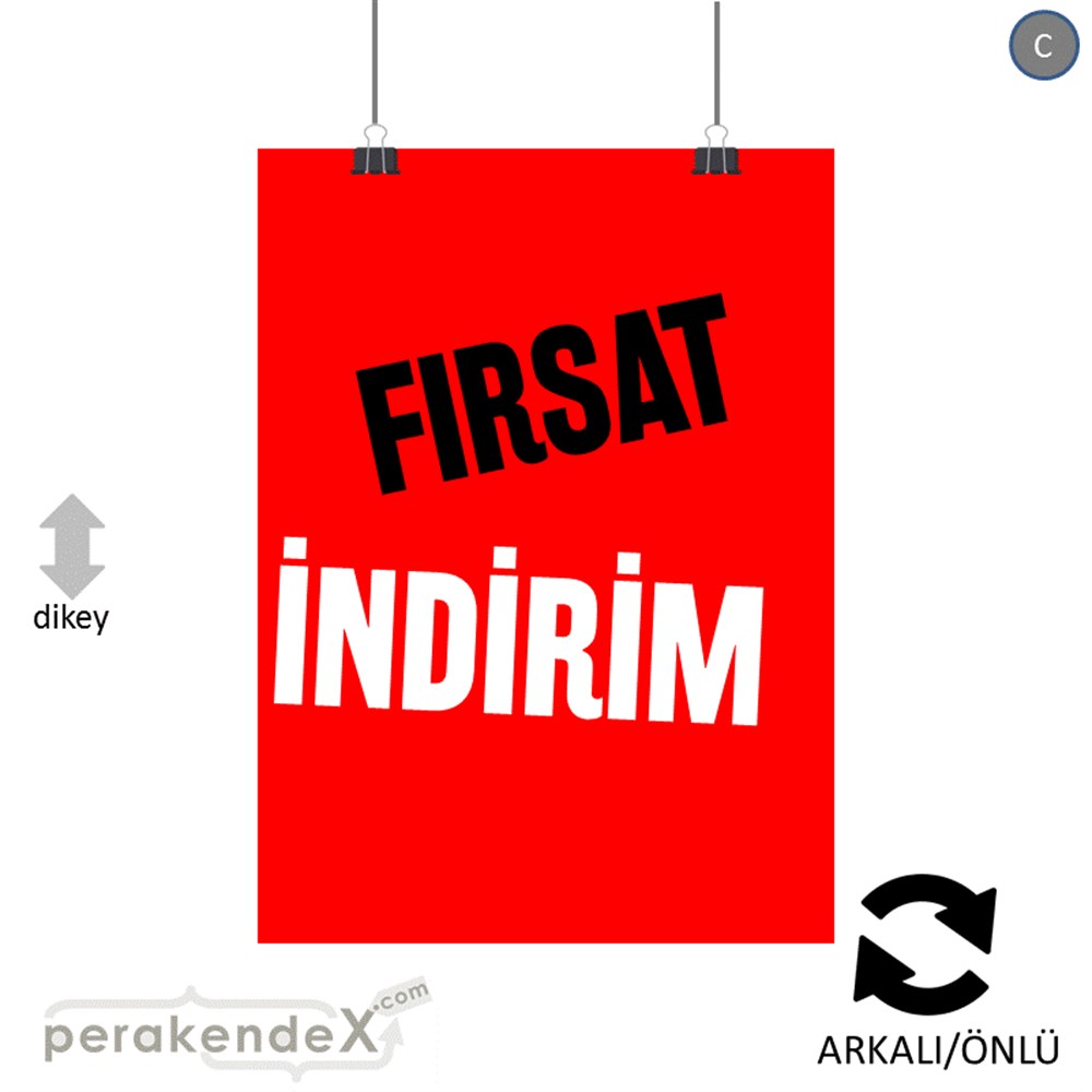 fırsat indirim SERT PLASTİK POSTER -dikdörtgen,çift yön baskı