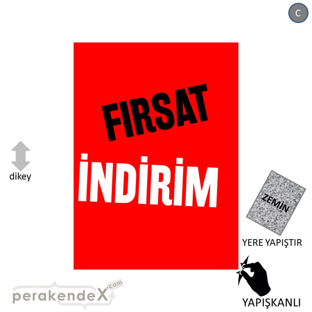 fırsat indirim YER ZEMİNE YAPIŞIR -dikdörtgen,tek yön baskı
