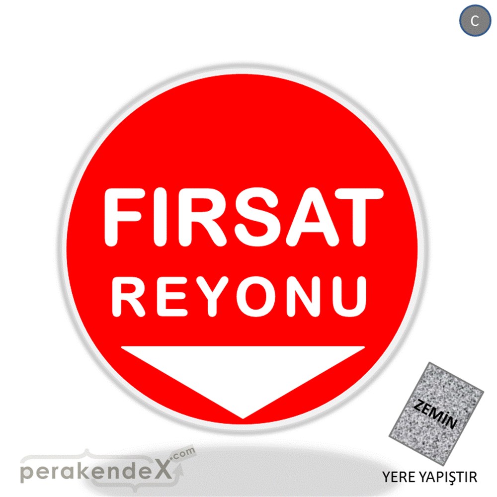 fırsat reyonu yönlendirme YER ZEMİNE YAPIŞIR -oval,tek yön baskı