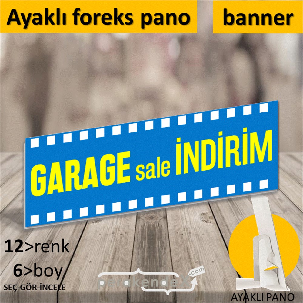 garage sale indirim AYAKLI REKLAM BANNER -dikdörtgen,tek yön baskı