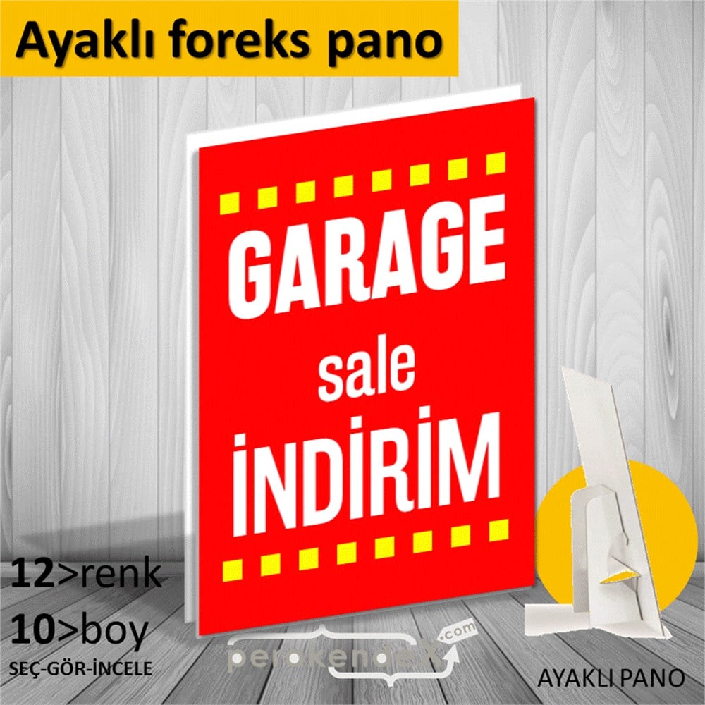 garage sale indirim AYAKLI REKLAM PANOSU -dikdörtgen,tek yön baskı