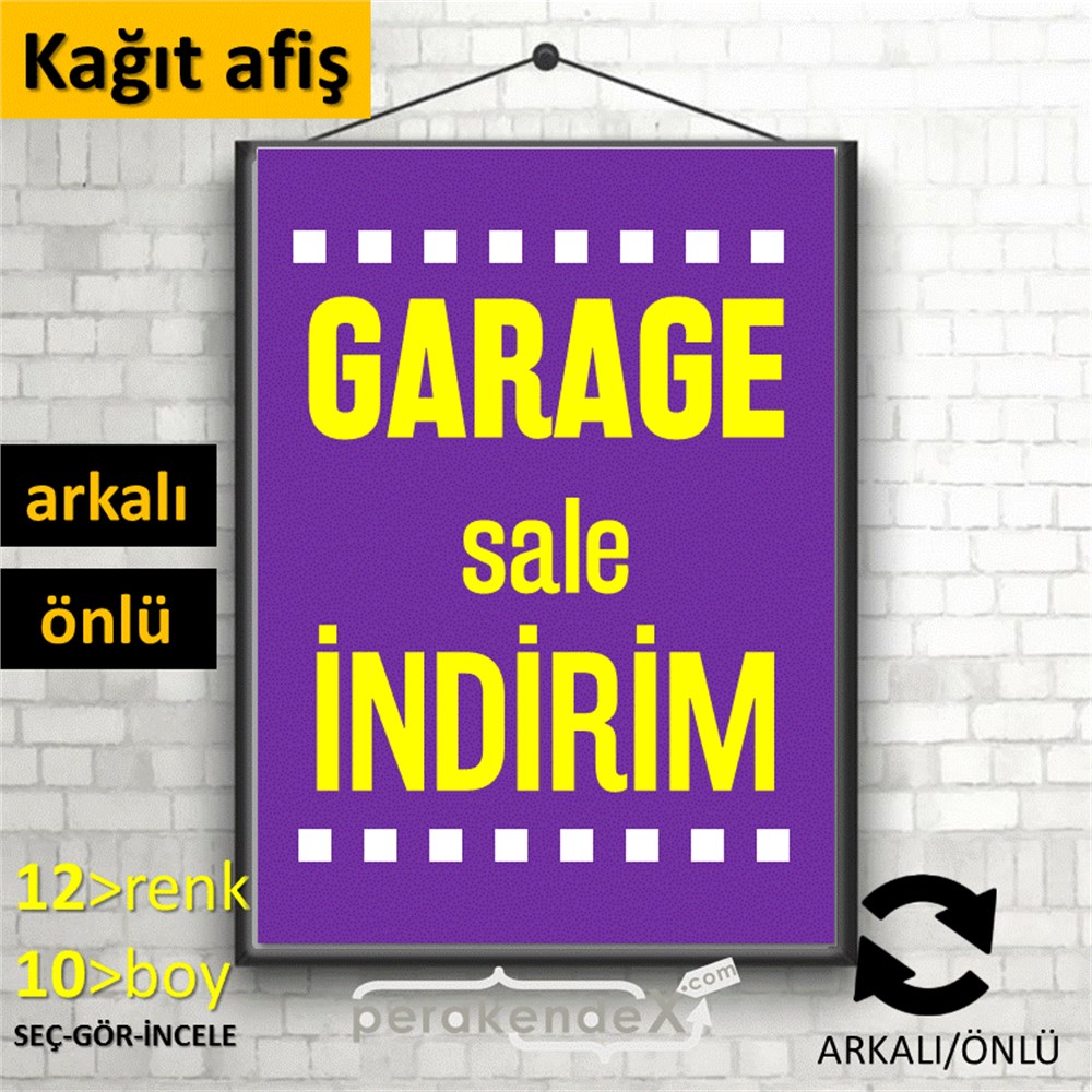 garage sale indirim POSTERİ -dikdörtgen,çift yön baskı
