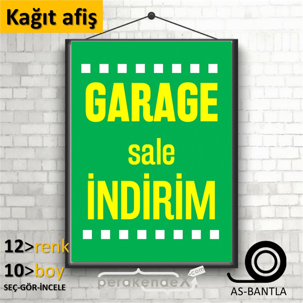 garage sale indirim POSTERİ -dikdörtgen,tek yön baskı