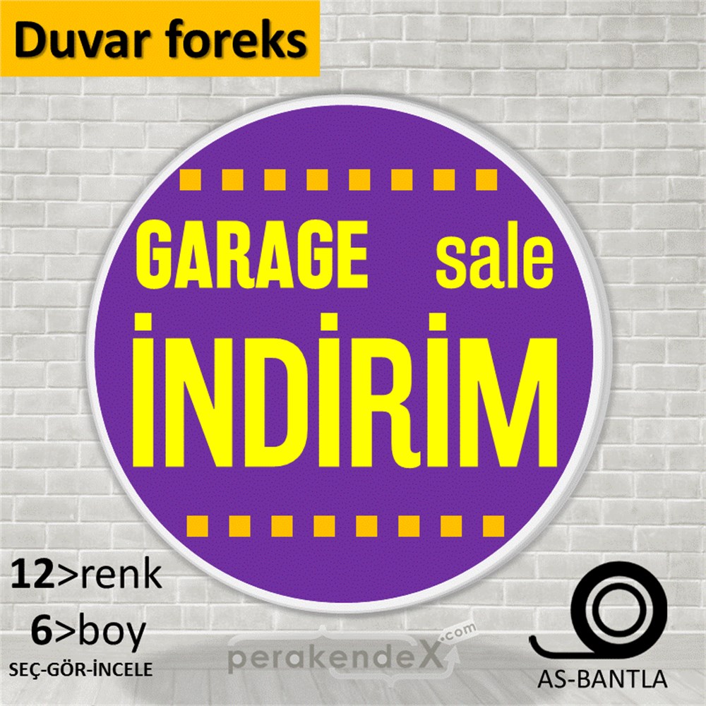 garage sale indirim SERT PLASTİK POSTER -oval,tek yön baskı