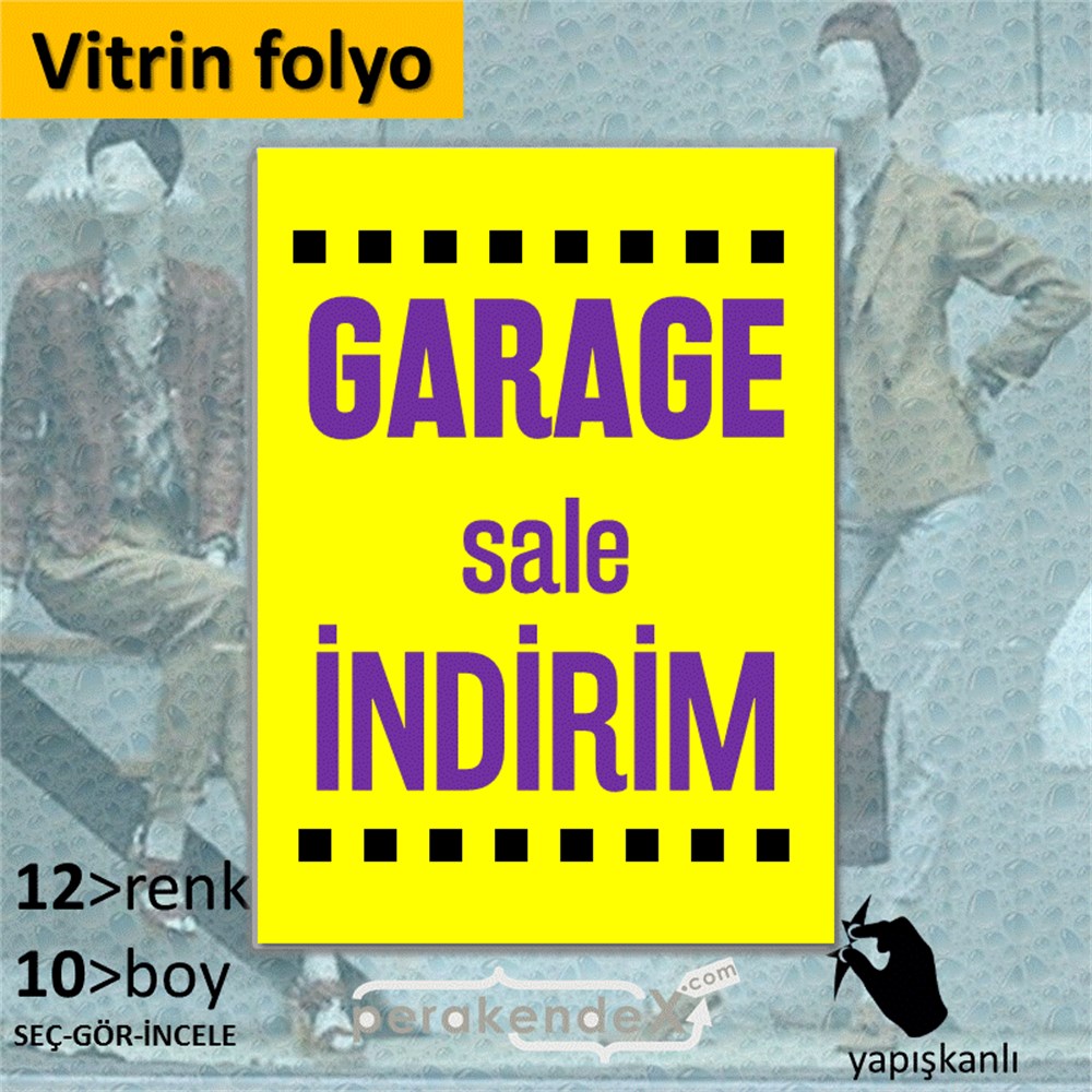 garage sale indirim YER ZEMİNE YAPIŞIR -dikdörtgen,tek yön baskı