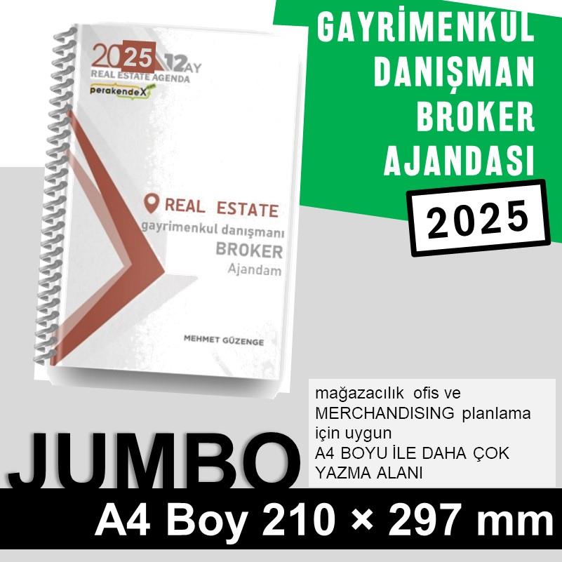 GAYRİMENKUL DANIŞMAN BROKER AJANDASI  2025 --x -JUMBO BOY - 12 AYLIK//MAĞAZA YÖNETİM AJANDASI
