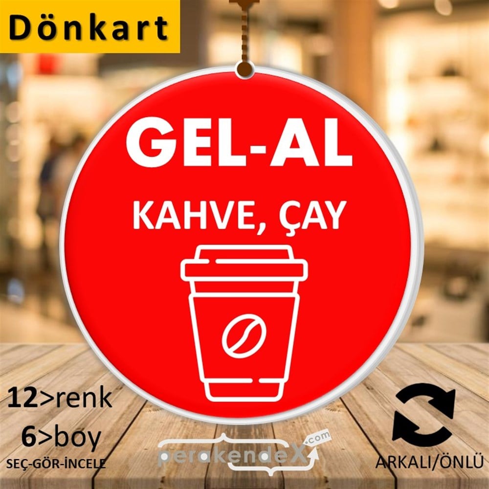 Gel Al Servis DÖNKART -oval,çift yön baskıdön-kart