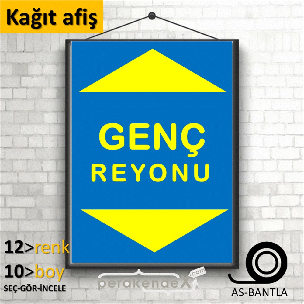 genç reyonu yönlendirme POSTERİ -dikdörtgen,tek yön baskı