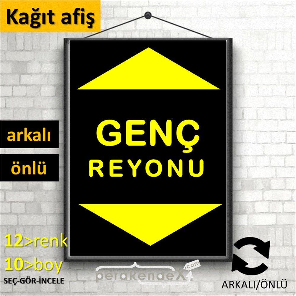 genç reyonu yönlendirme POSTERİ -dikdörtgen,çift yön baskı