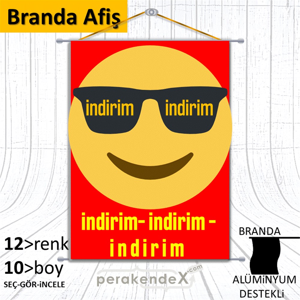 Güler Yüzlü Cool İndirim BRANDA POSTER,  AFİŞ -dikdörtgen,tek yön baskı