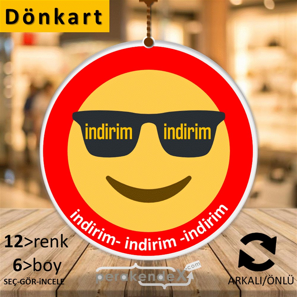 Güler Yüzlü Cool İndirim DÖNKART -oval,çift yön baskı