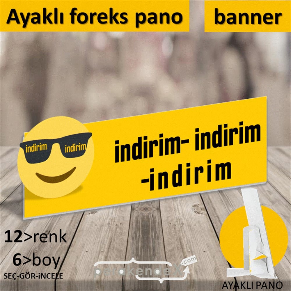 Güler Yüzlü Cool İndirim KARTON AYAKLI POSTER,  PANO (BANNER) -dikdörtgen,tek yön baskı
