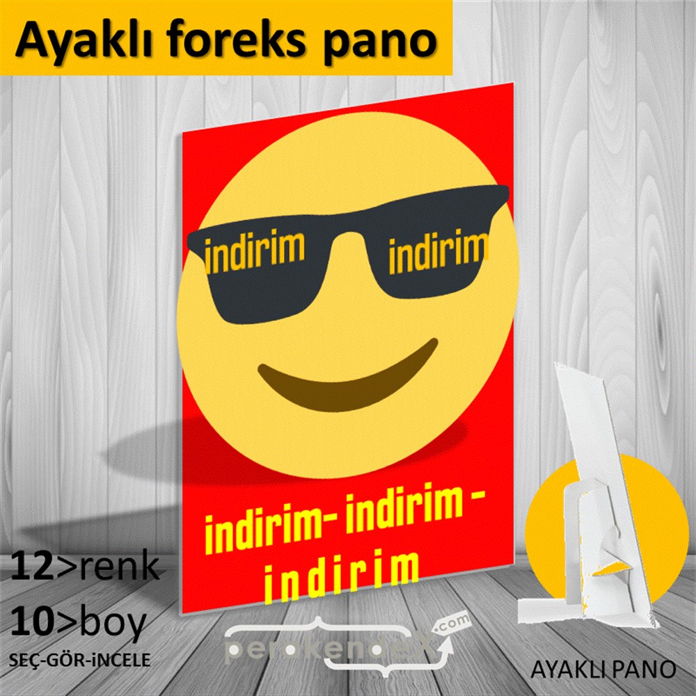 Güler Yüzlü Cool İndirim KARTON AYAKLI POSTER,  PANO -dikdörtgen,tek yön baskı
