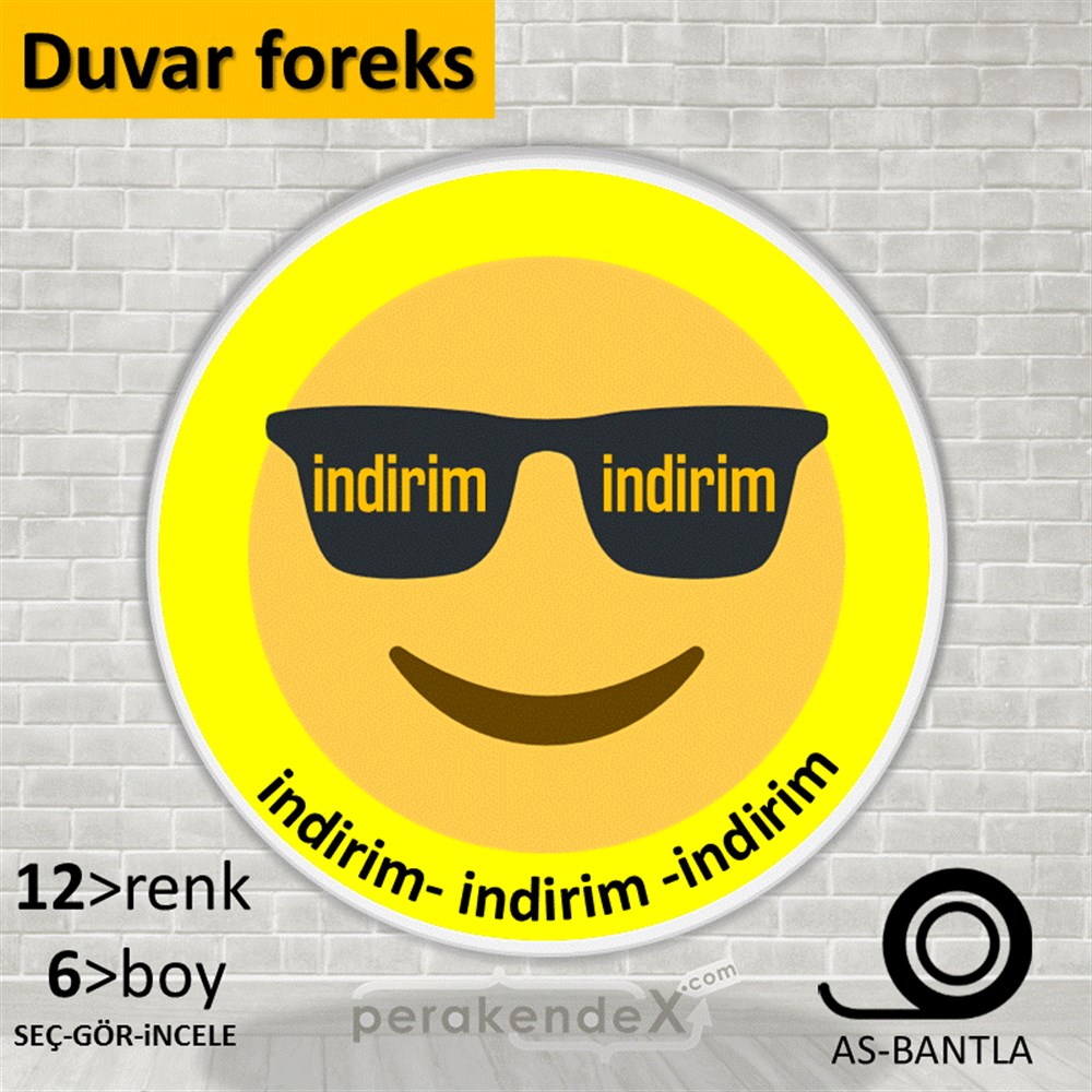 Güler Yüzlü Cool İndirim SERT PLASTİK POSTER,  AFİŞ -oval,tek yön baskı