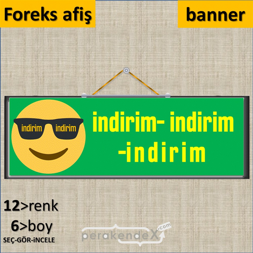 Güler Yüzlü Cool İndirim SERT PLASTİK POSTER,  AFİŞ (BANNER) -dikdörtgen,tek yön baskı