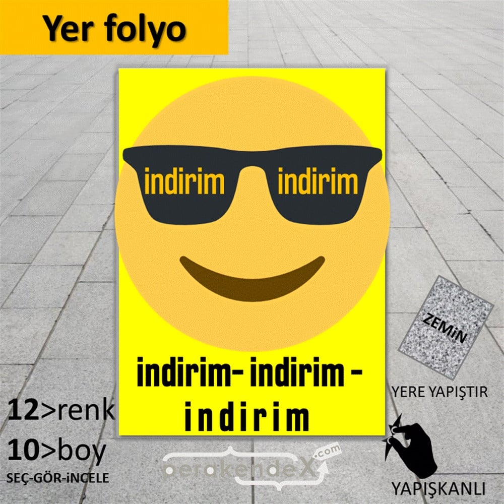 Güler Yüzlü Cool İndirim YER - ZEMİN FOLYO,  VİNİL -dikdörtgen,tek yön baskı