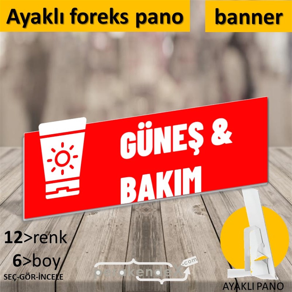 Güneş Bakım Ürün Çeşitleri KARTON AYAKLI POSTER,  PANO (BANNER) -dikdörtgen,tek yön baskıkarton ayaklı poster,  pano