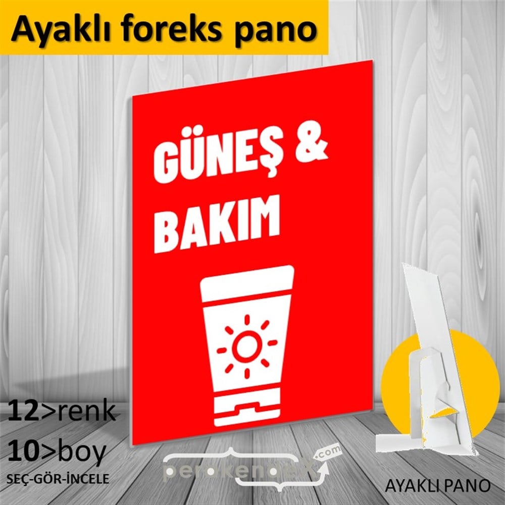 Güneş Bakım Ürün Çeşitleri KARTON AYAKLI POSTER,  PANO -dikdörtgen,tek yön baskıkarton ayaklı poster,  pano