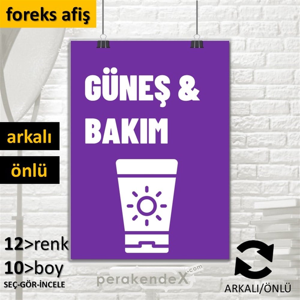 Güneş Bakım Ürün Çeşitleri SERT PLASTİK POSTER,  AFİŞ -dikdörtgen,çift yön baskısert plastik poster,  afiş