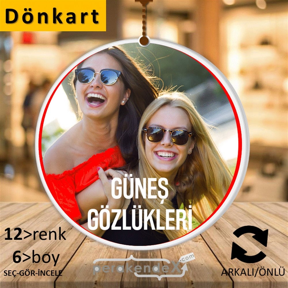 Güneş Gözlükleri DÖNKART -oval,çift yön baskı