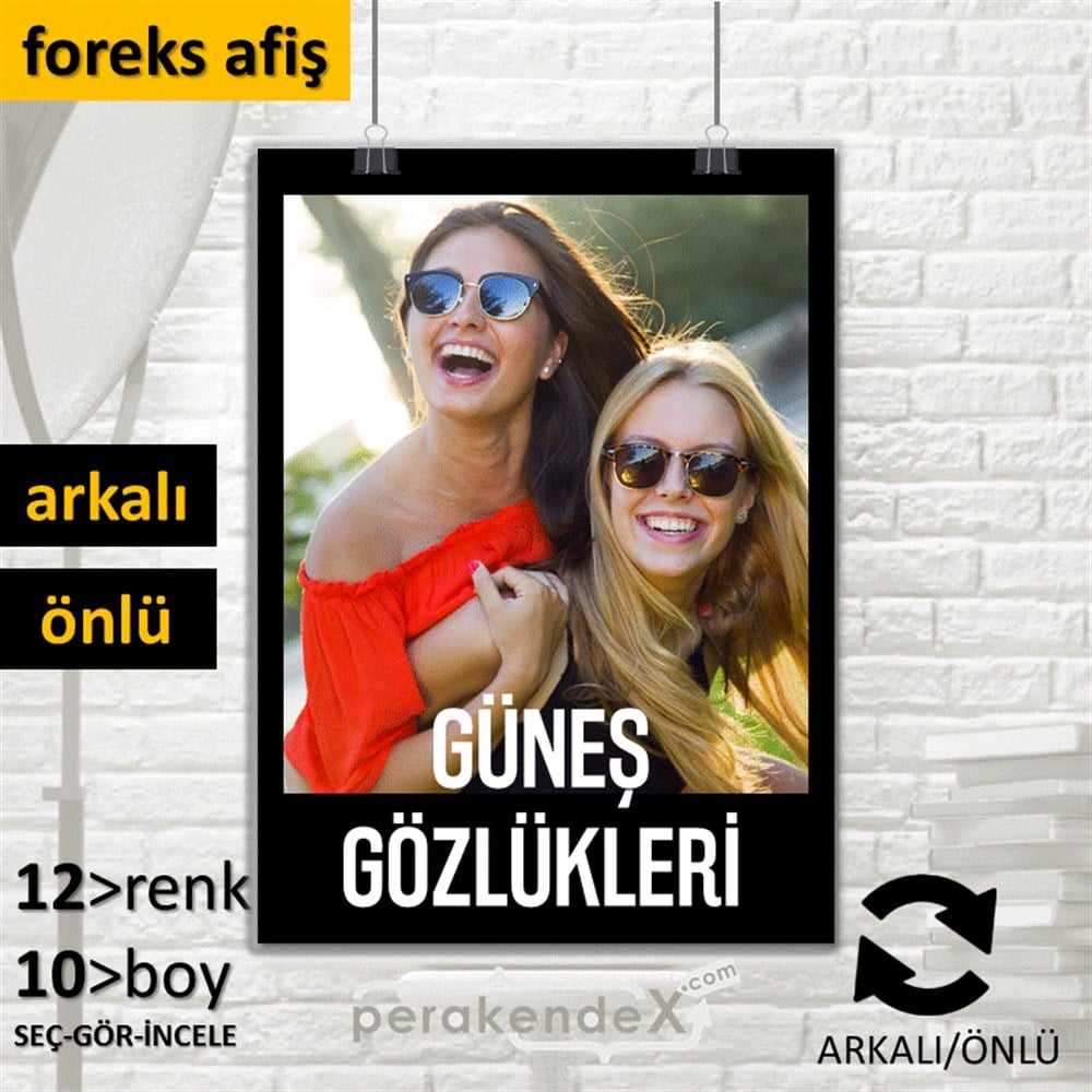 Güneş Gözlükleri SERT PLASTİK POSTER,  AFİŞ -dikdörtgen,çift yön baskı