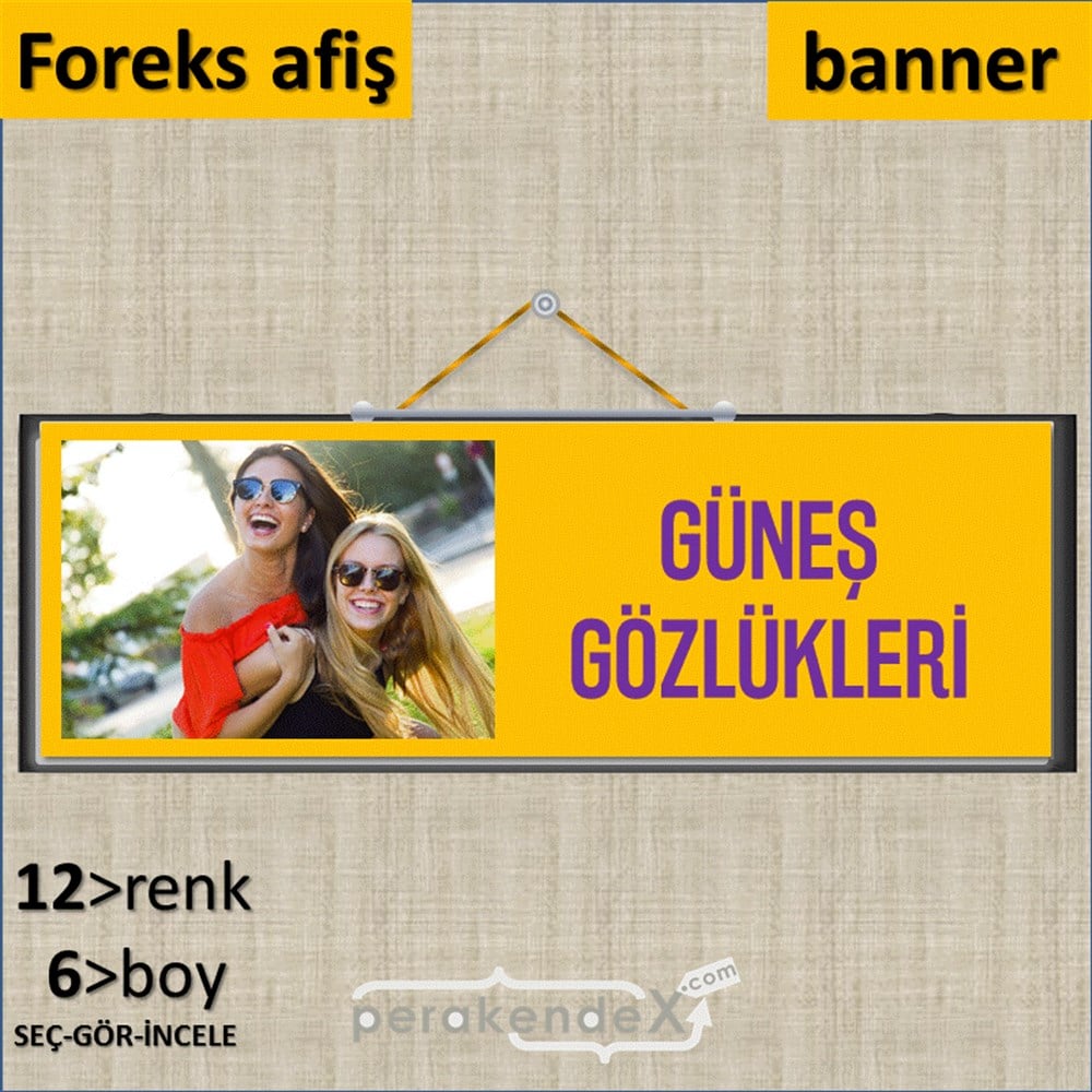 Güneş Gözlükleri SERT PLASTİK POSTER,  AFİŞ (BANNER) -dikdörtgen,tek yön baskı