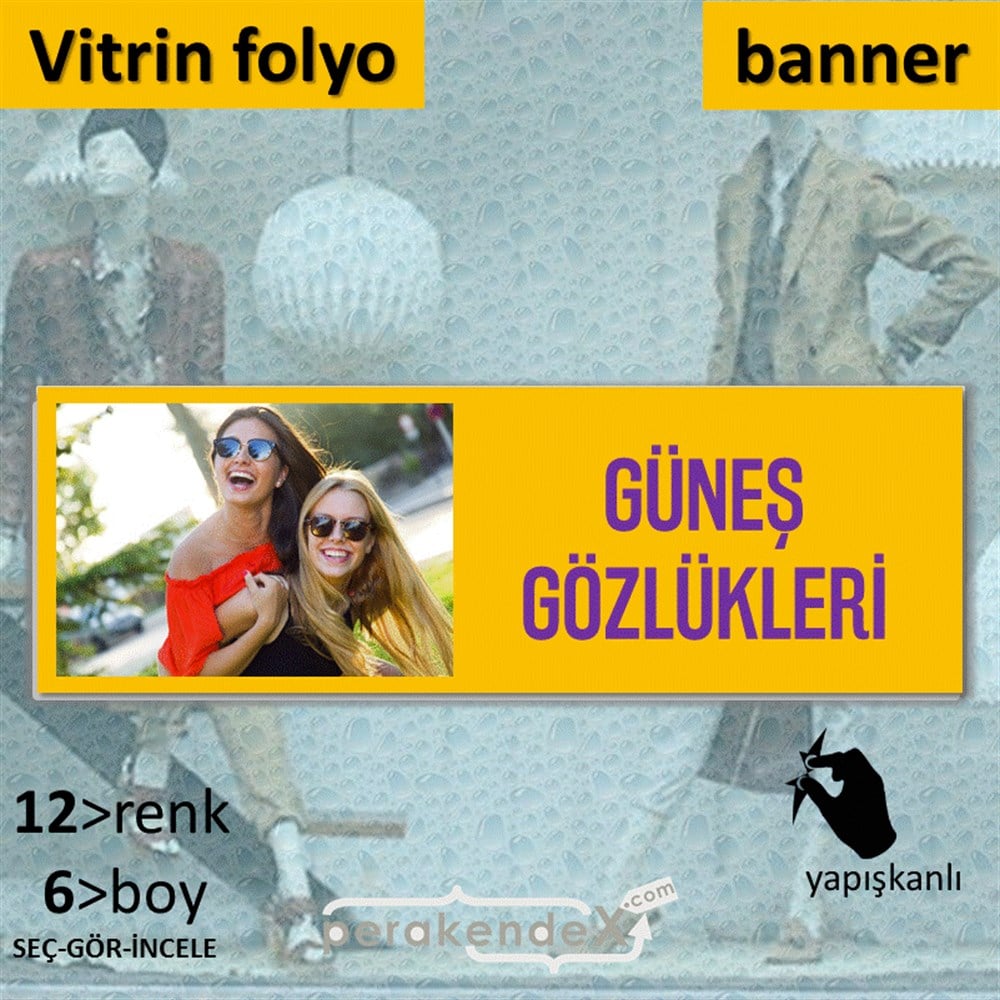 Güneş Gözlükleri VİTRİN, CAM FOLYO,  VİNİL (BANNER) -dikdörtgen,tek yön baskı
