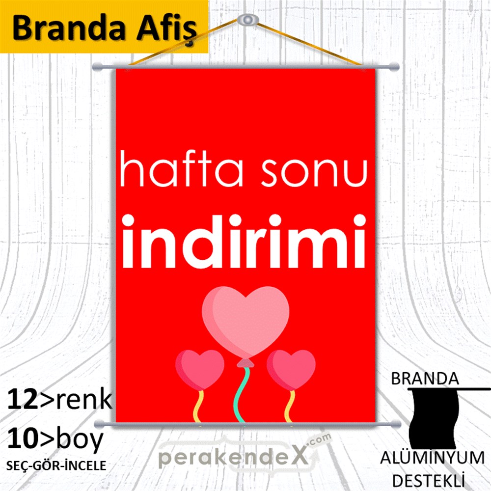 Hafta Sonu İndirimi BRANDA POSTER,  AFİŞ -dikdörtgen,tek yön baskı