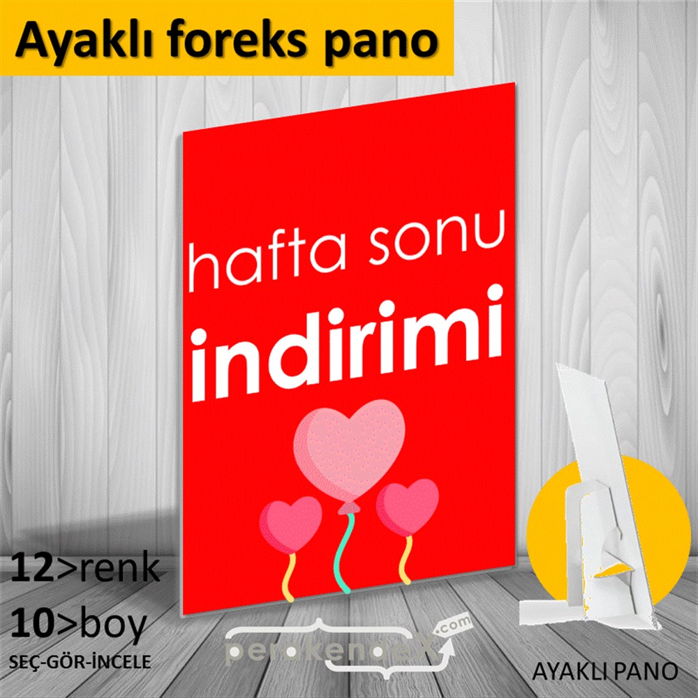 Hafta Sonu İndirimi KARTON AYAKLI POSTER,  PANO -dikdörtgen,tek yön baskı