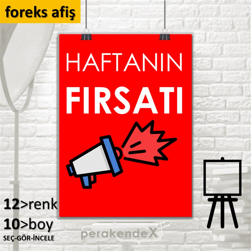 Haftanın Fırsatı SERT PLASTİK POSTER,  AFİŞ -dikdörtgen,tek yön baskı