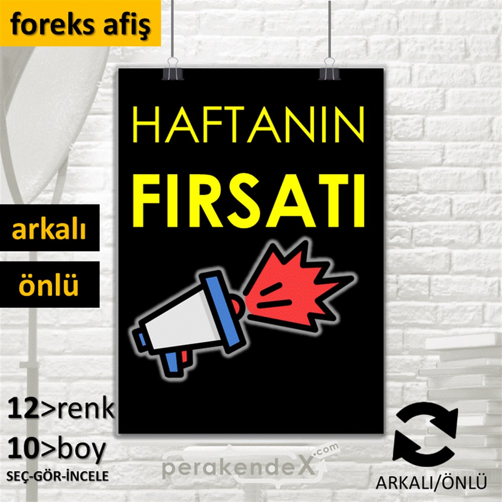 Haftanın Fırsatı SERT PLASTİK POSTER,  AFİŞ -dikdörtgen,çift yön baskı