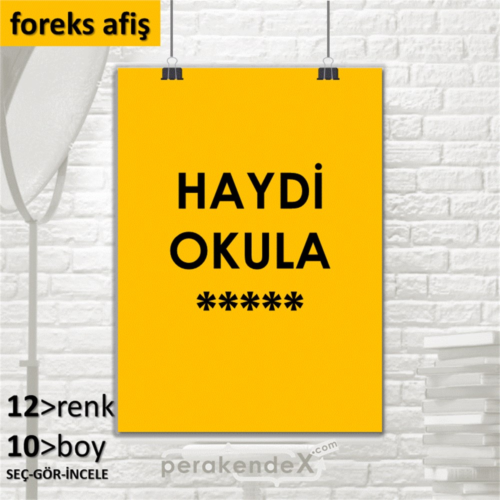 haydi okula ***** SERT PLASTİK POSTER,  AFİŞ -dikdörtgen,tek yön baskı