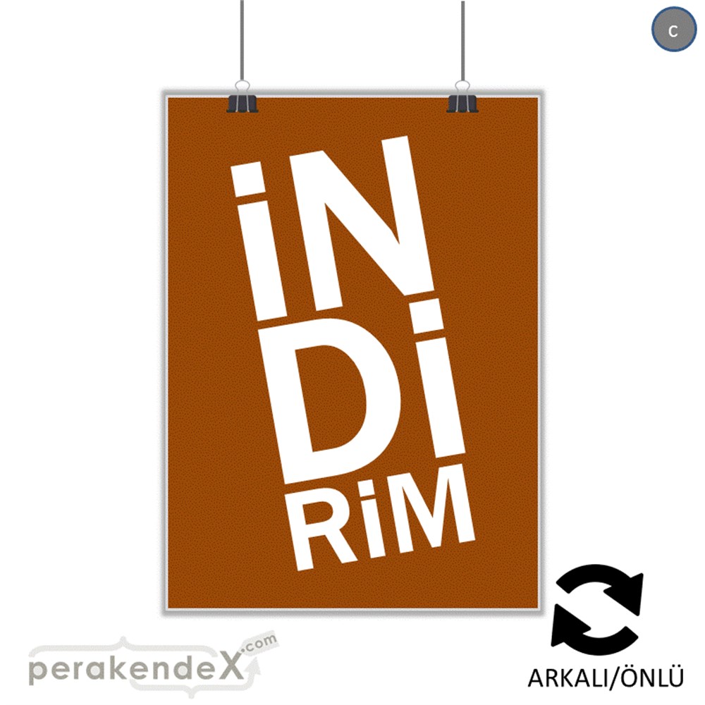 heceli indirim SERT PLASTİK POSTER -dikdörtgen,çift yön baskı