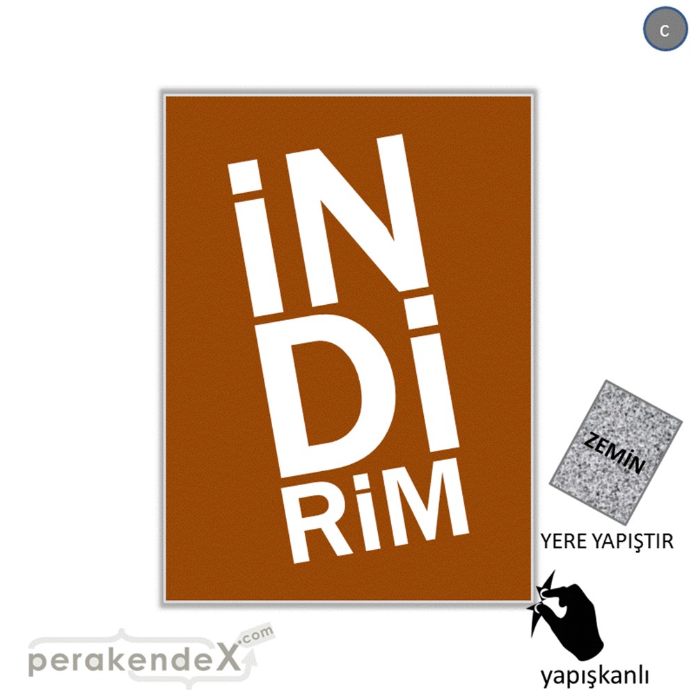 heceli indirim YER ZEMİNE YAPIŞIR -dikdörtgen,tek yön baskı
