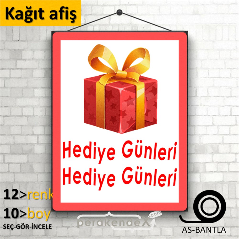 hediye günleri KAĞIT POSTER,  AFİŞ -dikdörtgen,tek yön baskı