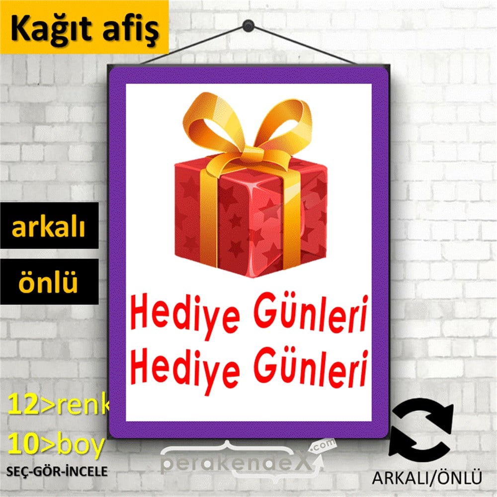 hediye günleri KAĞIT POSTER,  AFİŞ -dikdörtgen,çift yön baskı