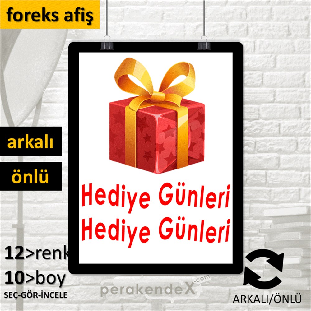 hediye günleri SERT PLASTİK POSTER,  AFİŞ -dikdörtgen,çift yön baskı